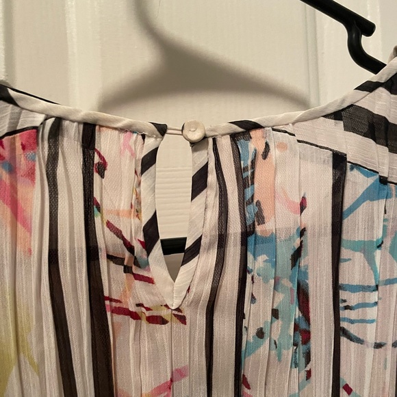 BCBGMaxAzria mixed print pleated fit and flare dress. small. - Picture 8 of 17